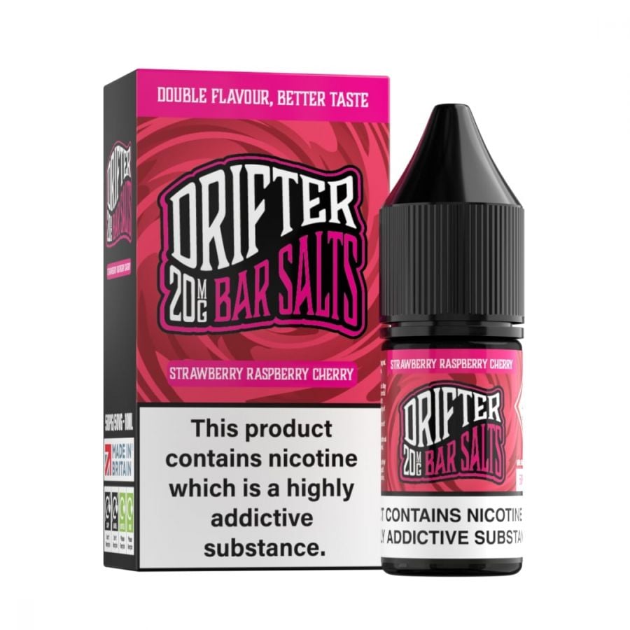 Strawberry Raspberry Cherry Ice Drifter Bar Salts Nic Salt E-Liquid 10ml