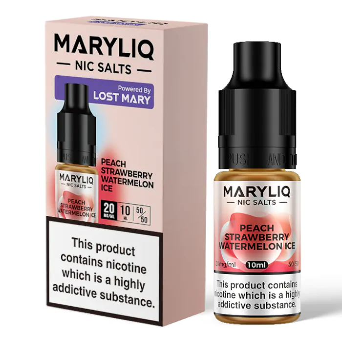 Peach Strawberry Watermelon Ice Maryliq Nic Salt E-Liquid by Lost Mary