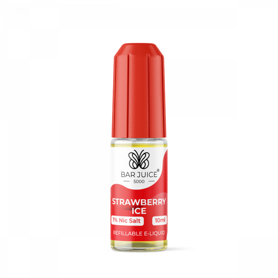 Bar Juice 5000 Strawberry Ice E-Liquid Nic Salt Puff Bar Flavoured 10ml 1% 2% 10mg 20mg