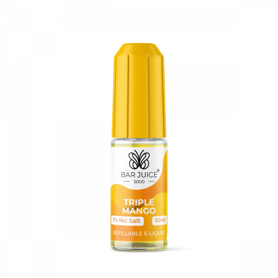 Bar Juice 5000 Triple Mango E-Liquid Nic Salt Puff Bar Flavoured 10ml 1% 2% 10mg 20mg