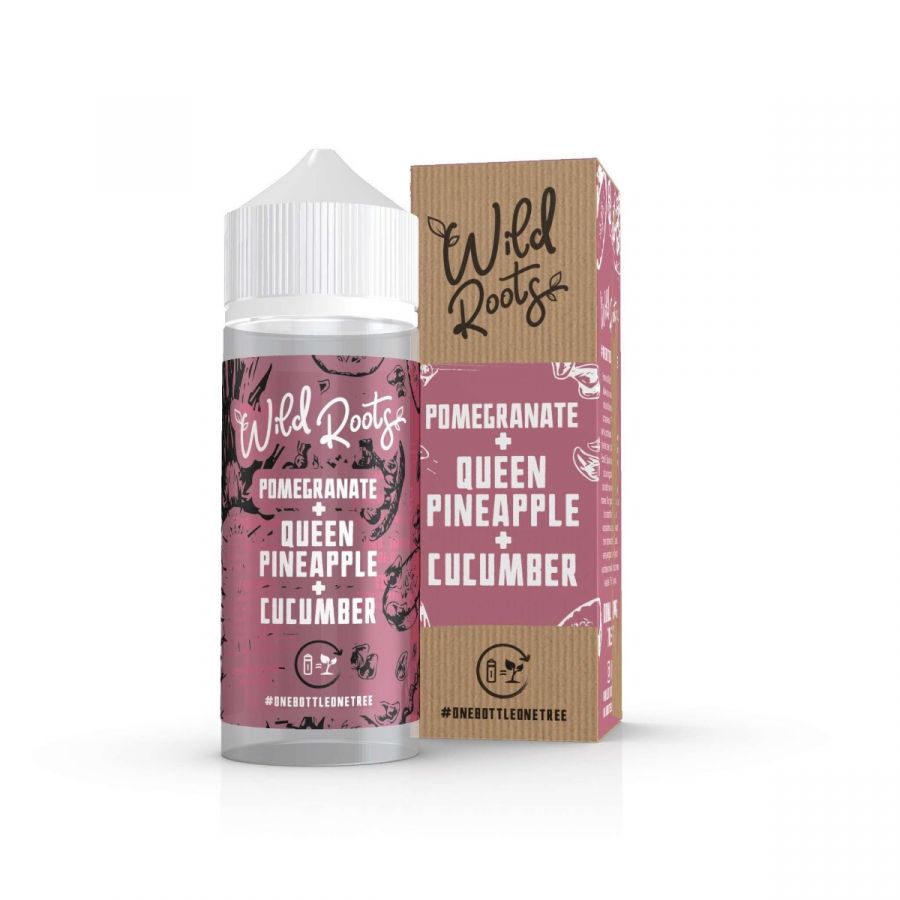 Pomegranate, Queen Pineapple & Cucumber Shortfill E-liquid by Wild Roots 100ml