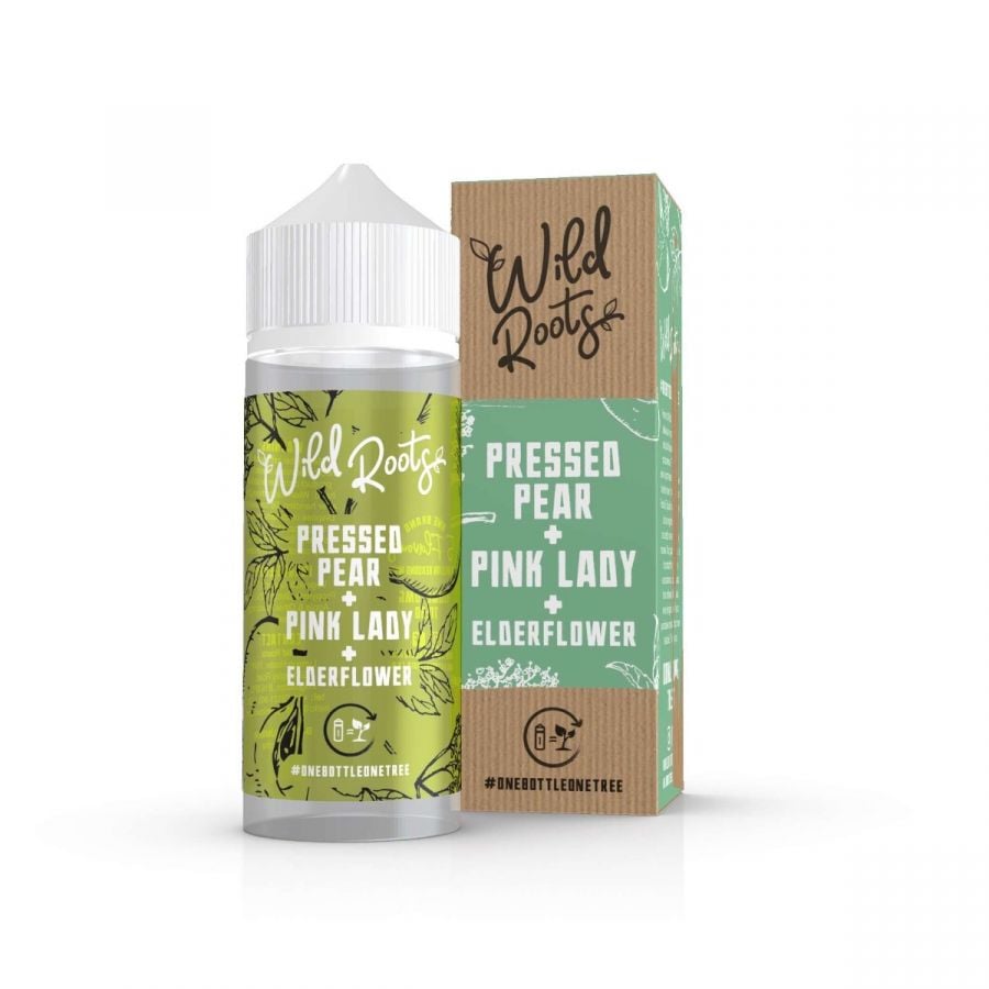 Pressed Pear, Pink Lady & Elderflower Shortfill E-liquid by Wild Roots 100ml