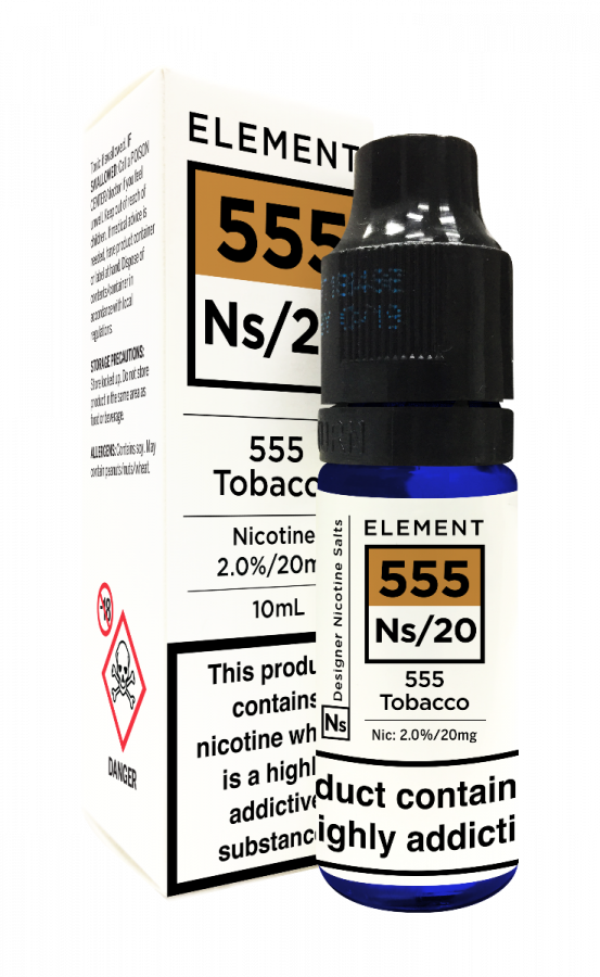 Elements Designer Nic Salts 555 Tobacco 10ml 