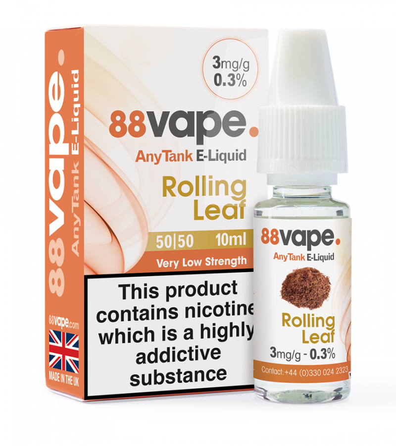 88Vape Anytank Rolling Leaf Tobacco E-Liquid 10ml