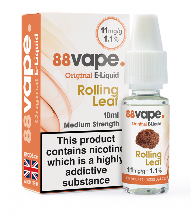 88Vape Rolling Leaf Tobacco E-Liquid 10ml