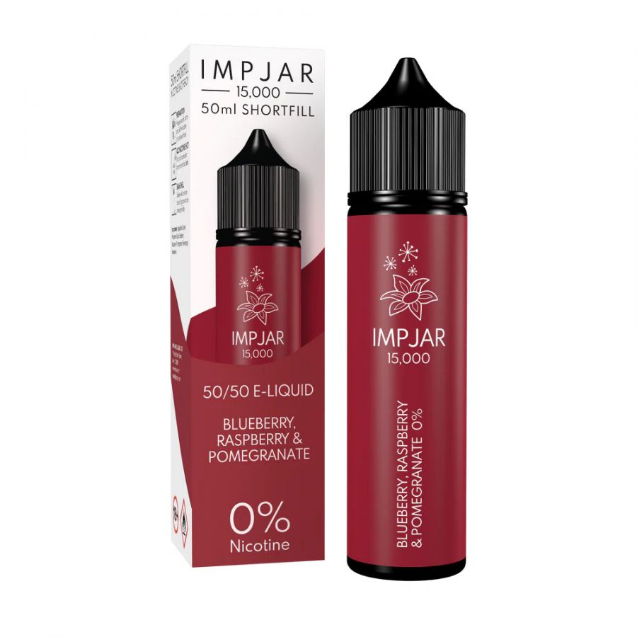 imp jar 15000 puff 50ml shortfill eliquid blueberry raspberry pomegranate