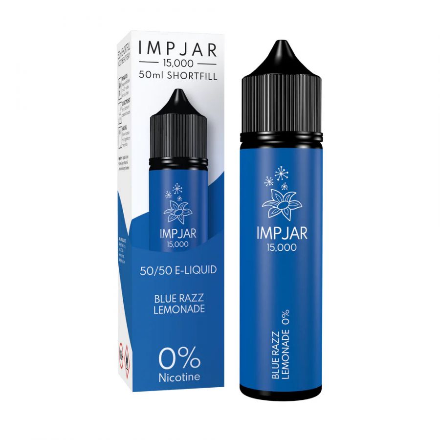 Imp Jar 15000 puff 50ml shortfill e-liquid blue razz lemonade