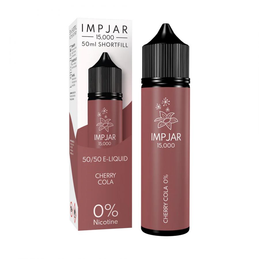 imp jar 15000 puff 50ml shortfill eliquid cherry cola