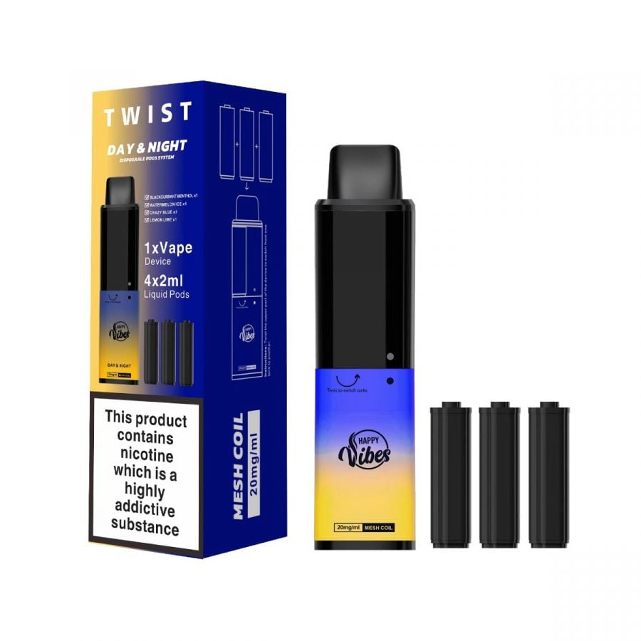 Happy Vibes Day & Night Twist 2400 Puff Bar Disposable Vape TPD UK