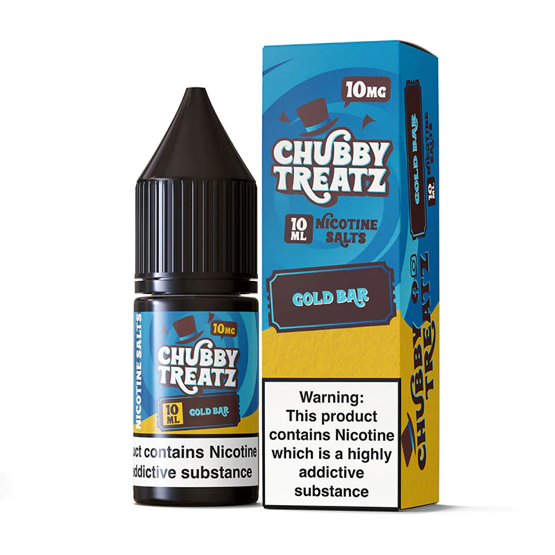 Chubby Treatz Exceptional Vapes Limited Nic Salt E-Liquid 10ml 10mg 20mg 50/50 VG/PG Gold Bar