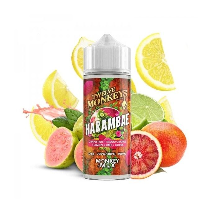 Twelve Monkeys Harambae 100ml E-Liquid Monkey Mix HVG 0% 0mg