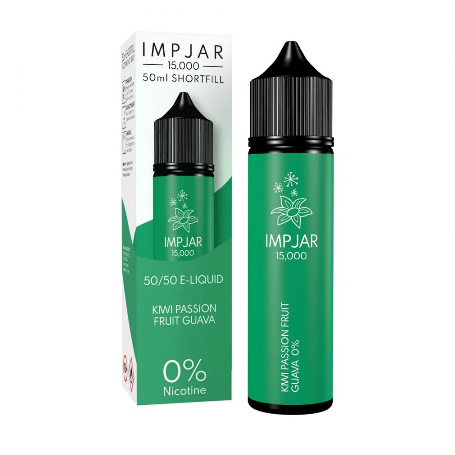 imp jar 15000 puff 50ml shortfill eliquid kiwi passionfruit guava