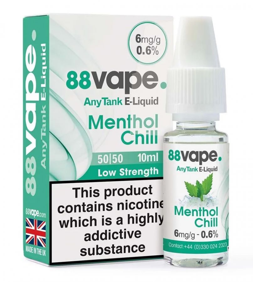 88Vape Anytank Menthol Chill E-Liquid 10ml