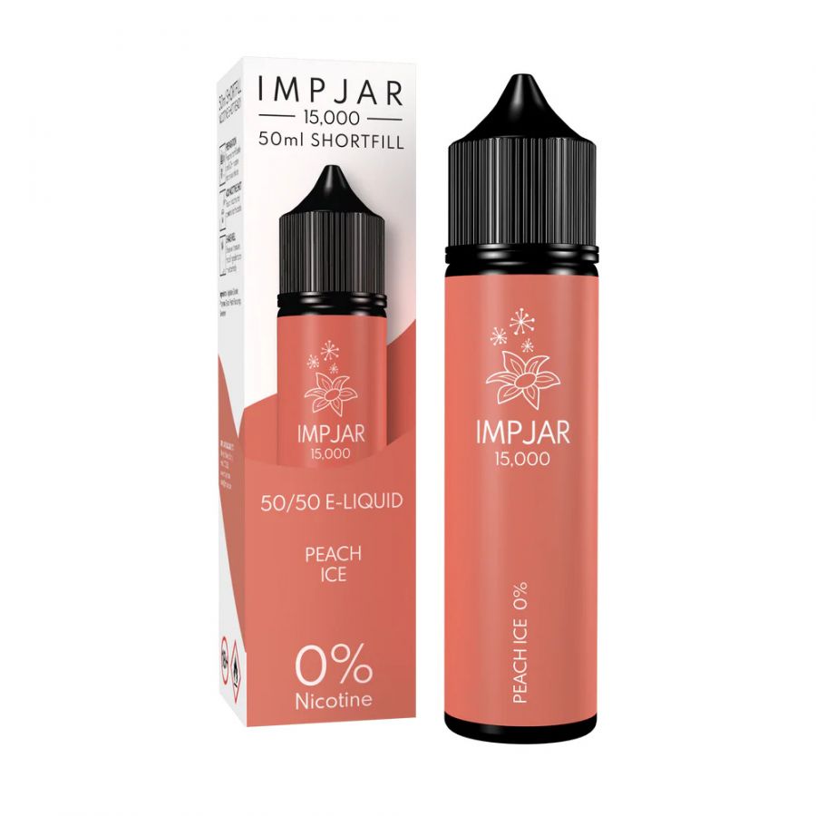 imp jar 15000 puff 50ml shortfill eliquid peach ice