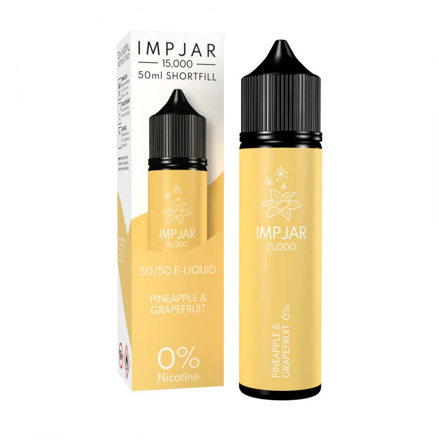 imp jar 15000 puff 50ml shortfill eliquid pineapple grapefruit