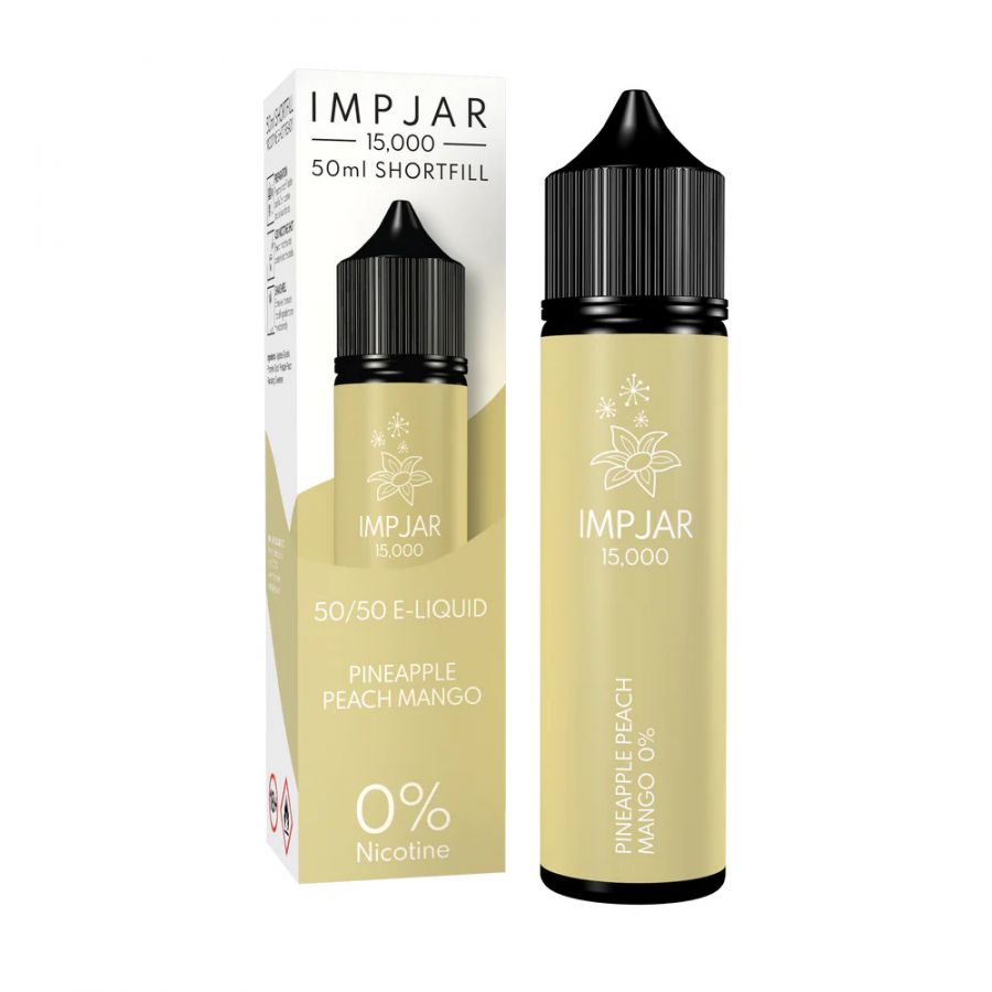 imp jar 15000 puff 50ml shortfill eliquid pineapple peach mango