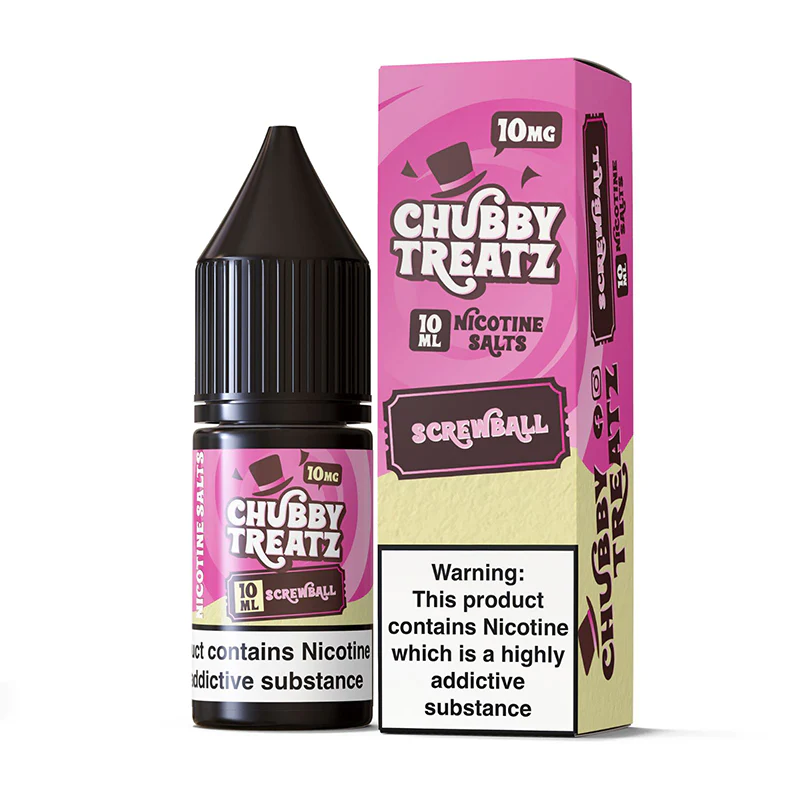 Chubby Treatz Exceptional Vapes Limited Screwball 10ml Nic Salt E-Liquid 10mg 20mg 50/50 VG/PG