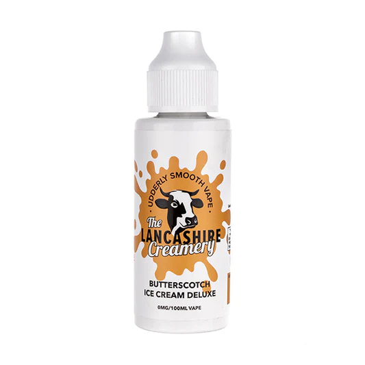 The Lancashire Creamery Butterscotch Ice Cream Deluxe 100ml Shortfill E-Liquid 0mg