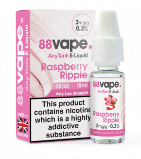 88Vape Anytank Raspberry Ripple E-Liquid 10ml