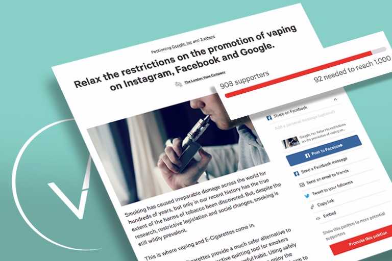 Join over 1400 vapers in fighting social media's restrictions on vaping!